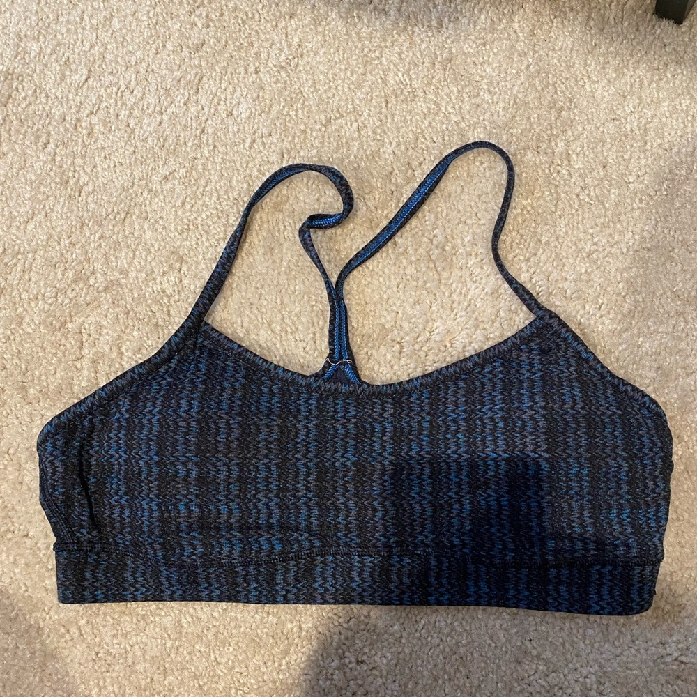 Lululemon blue and black printed bra, 12